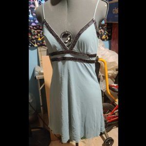 Green Dress With Spaghetti Straps (Medium) and rhinestone detail